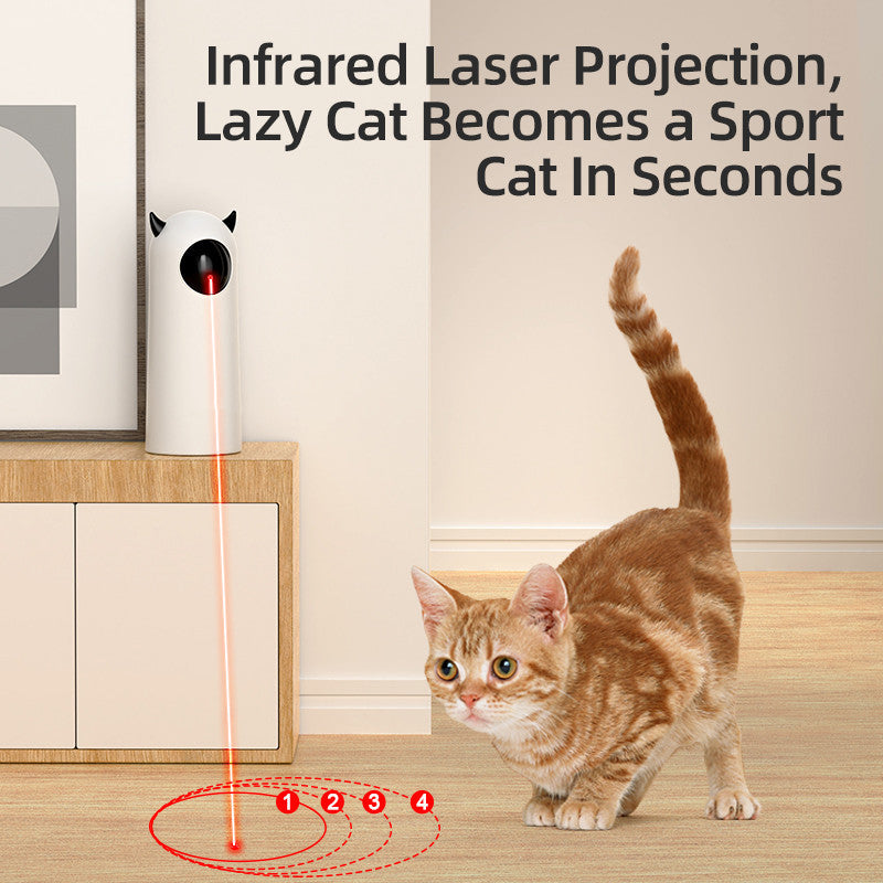 Juguete Automático Inteligente con Láser LED 360° – Diversión Interactiva, Salud y Ejercicio Garantizado para Gatos Felices