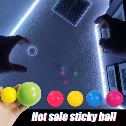 Pelota Antiestrés Adhesiva y Fluorescente – Stick Wall Ball para Juegos y Relajación