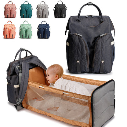 Mochila 2 en 1 con Cuna Portátil Plegable – Organización, confort y estilo para mamá y bebé