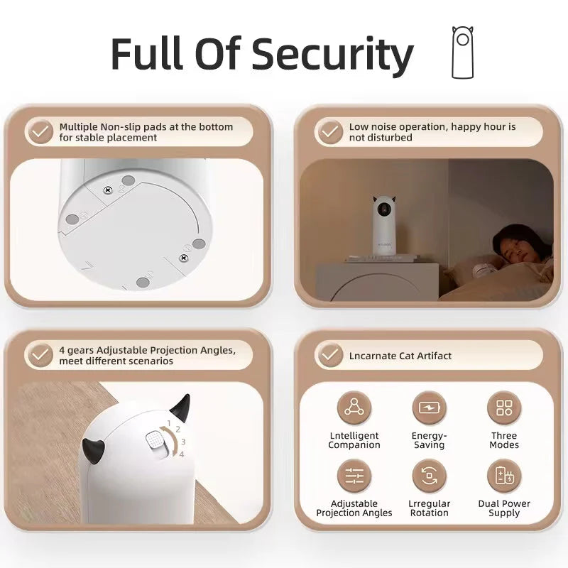Juguete Automático Inteligente con Láser LED 360° – Diversión Interactiva, Salud y Ejercicio Garantizado para Gatos Felices