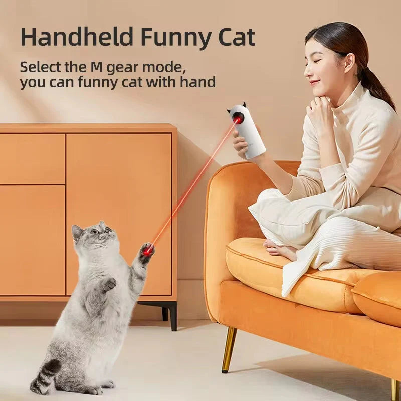 Juguete Automático Inteligente con Láser LED 360° – Diversión Interactiva, Salud y Ejercicio Garantizado para Gatos Felices