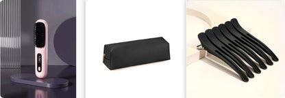 Cepillo Alisador Inalámbrico 2 en 1 – Peina, Alisa y Moldea al Instante con Tecnología Cerámica y Carga USB Tipo-C