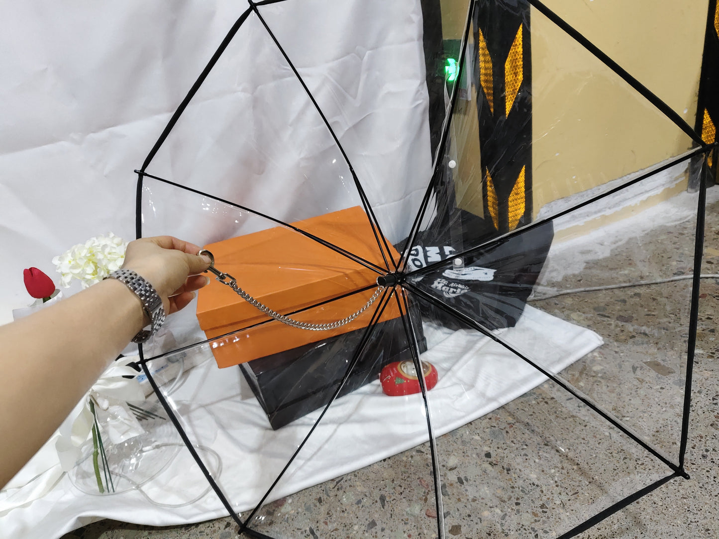 Paraguas Transparente con Correa Incorporada para Perros y Mascotas Pequeñas – Paseos Secos, Seguros y Elegantes Bajo la Lluvia